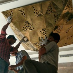 making of The Pyramid of the Sun for Tulip Star Jaipur designed by Sahil & Sarthak